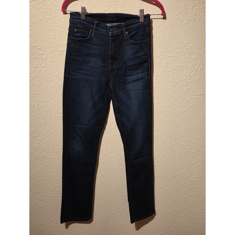 MOTHER The Mid Rise Dazzler Ankle Jeans Dark‎ Wash Indigo Slim Straight Size 25